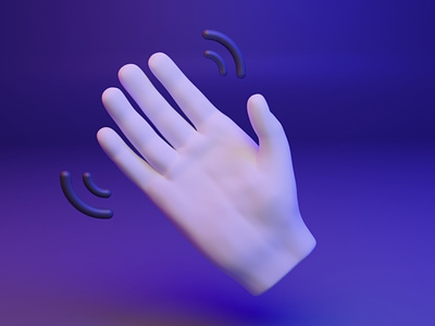 👋 3D Hand Emoji - Waving Hand 3d design gesture gltf hand ui ux waving webgl