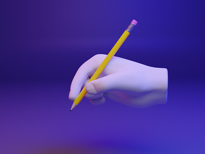 ✍️ 3D design web emoji - Writing Hand 3d design emoji gesture hand media pen ui ux write