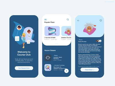 UI Design - Course Club android app app design application design education flat design illustration iphone minimalist ui ui design ux ux design vector web