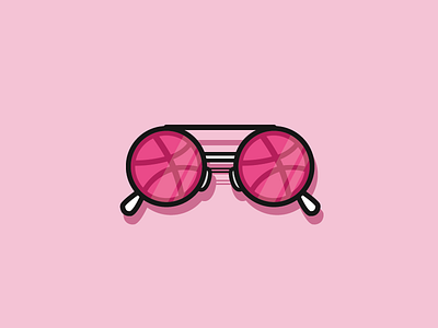 Hello, Dribbble! debut dribbble glasses illustration pink summer sunglasses