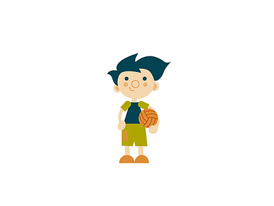 Little Volleyballer :') boy cartoon character family fun illustration kid volleyball