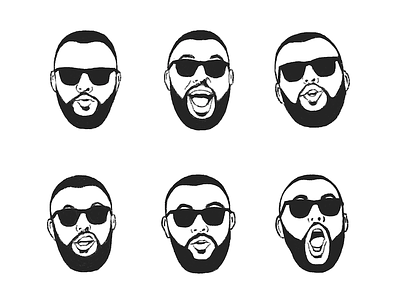 A Grid of Emotions emotions funny hip hop illustration music rap rapper sketch sunglasses
