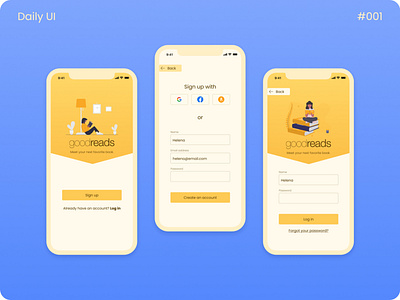 Daily UI - Sign Up 001 daily ui figma freepik goodreads signup ui