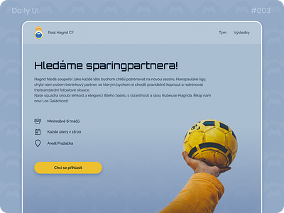 Daily UI - Landing page 003 dailyui design figma football landing page realhagrid soccer ty typography ui ux
