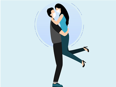 New Normal Hug art couple design flatart graphicdesign hug illustration