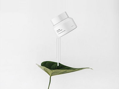 Milkier cosmetic cosmetics cream drips jar leaf minimalistic oat milk packaging design