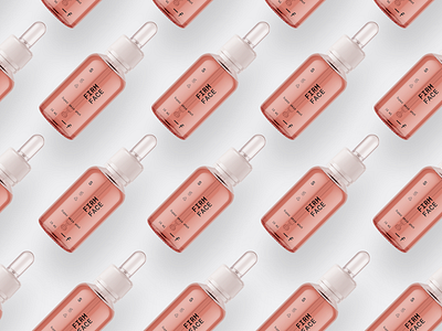 serum—factory 'firm face' serum label bottle colorful cosmetics drop goopanic labeldesign minimalistic packaging pink serum serum factory
