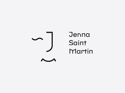 Jenna Saint Martin (JSM) blackandwhite face goopanic logo modern monogram smile