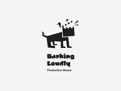 Barking Loudly barking black and white dog dog logo filmmaker funny goopanic logo production house simple