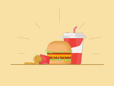 A happiness combo abstract art artwork burger coverart delicious design food graphic illustration illustrator storyboard vector
