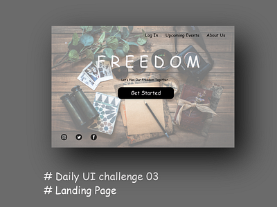 daily UI 03 landing page app branding coverart design icon typography ui ux vector web