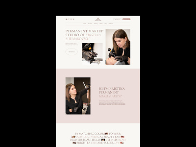 Website design for a permanent makeup master from the USA