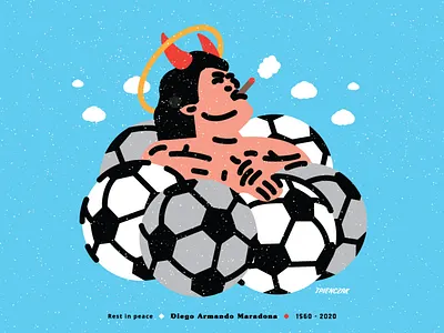 Diego, peace with you angel ball cloud devil diego diegomaradona flat flat illustration flatdesign flaticon fotball icon illustration man maradona poster sky vector vectorart