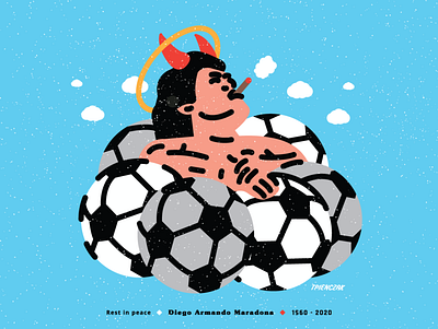 Diego, peace with you angel ball cloud devil diego diegomaradona flat flat illustration flatdesign flaticon fotball icon illustration man maradona poster sky vector vectorart