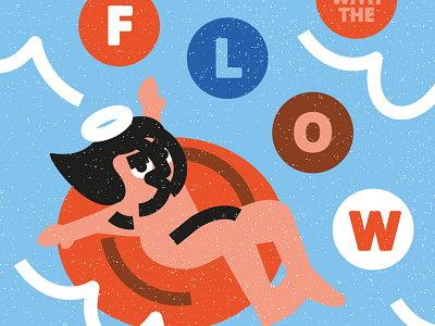 Go with the flow flat flatdesign fun gowithteflow holiday illustration illustrator procreate swim vector water