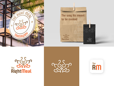 VISUAL IDENTITY - The Right Meal Cloud Kitchen brand identity branding branding agency branding design cloud delivery design fire food hotel icon kitchen logo logotype meal mockup restaurant takeaway visual identity