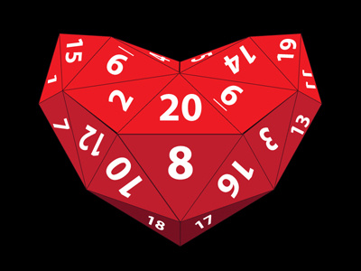 Die Heart design dice die heart illustration love red