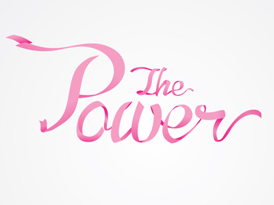 Power design illustration pink ribbon type vector