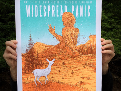 Widespread Panic May 3rd posters cliff deer drawing gigposter illustration ink mountain music pen poster screenprint