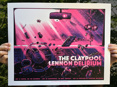 Claypool Lennon Delirium Poster drawing gigposter illustration ink pen poster screenprint silkscreen