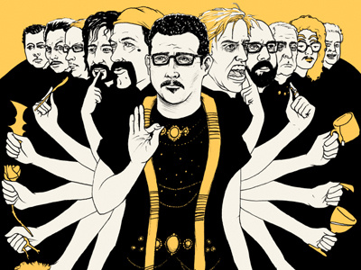 James Adomian Axis comedy design illustration ink pen poster