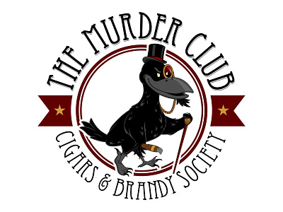 The Murder Club bird branding brandy cigar classic crow logo murder