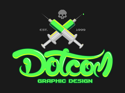 Logo branding cool design dot font fresh graphic logo skull typography