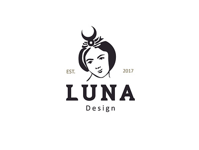luna logo branding design flat logo logotype minimal type typography vector