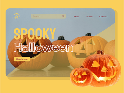 Shop Site that decorated for Halloween art design dribbbleweeklywarmup graphic design halloween ui web