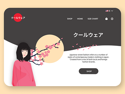 Japanase Street Wearable Store landing page art branding design designer graphic design illustration logo ui ux vector web