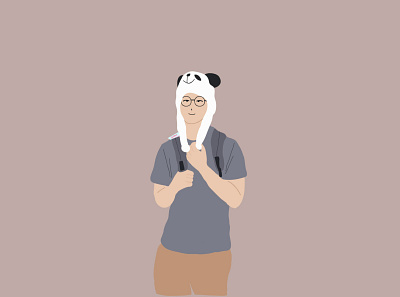 A boy with panda hat illustration adobeillustator graphicdesign illustration art illustrator simple illustration