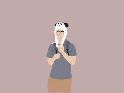 A boy with panda hat illustration