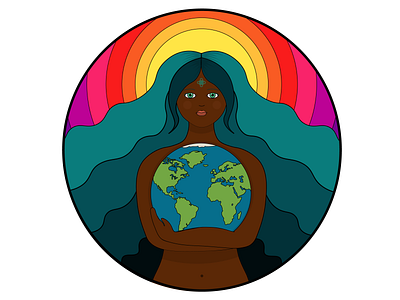 Mother Earth design flat illustration vector
