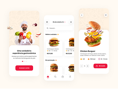 Food delivery app app delivery design food hamburguer illustration mobile restaurant ui