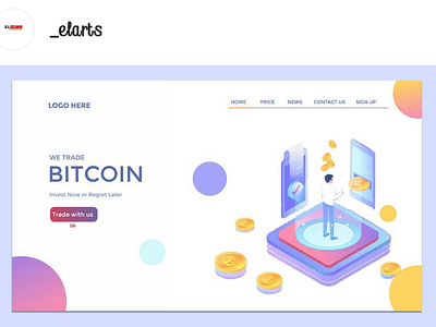 We trade Bitcoin ui web design landpage