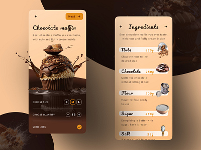 Chocolate design mobile app ui