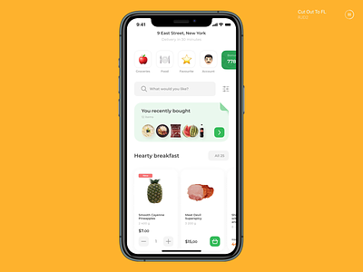 3D Shopping Card 3d app card category design ecommerce food fruits grocery ios madebymad mobile order shopping spatial spatial design store ui ux