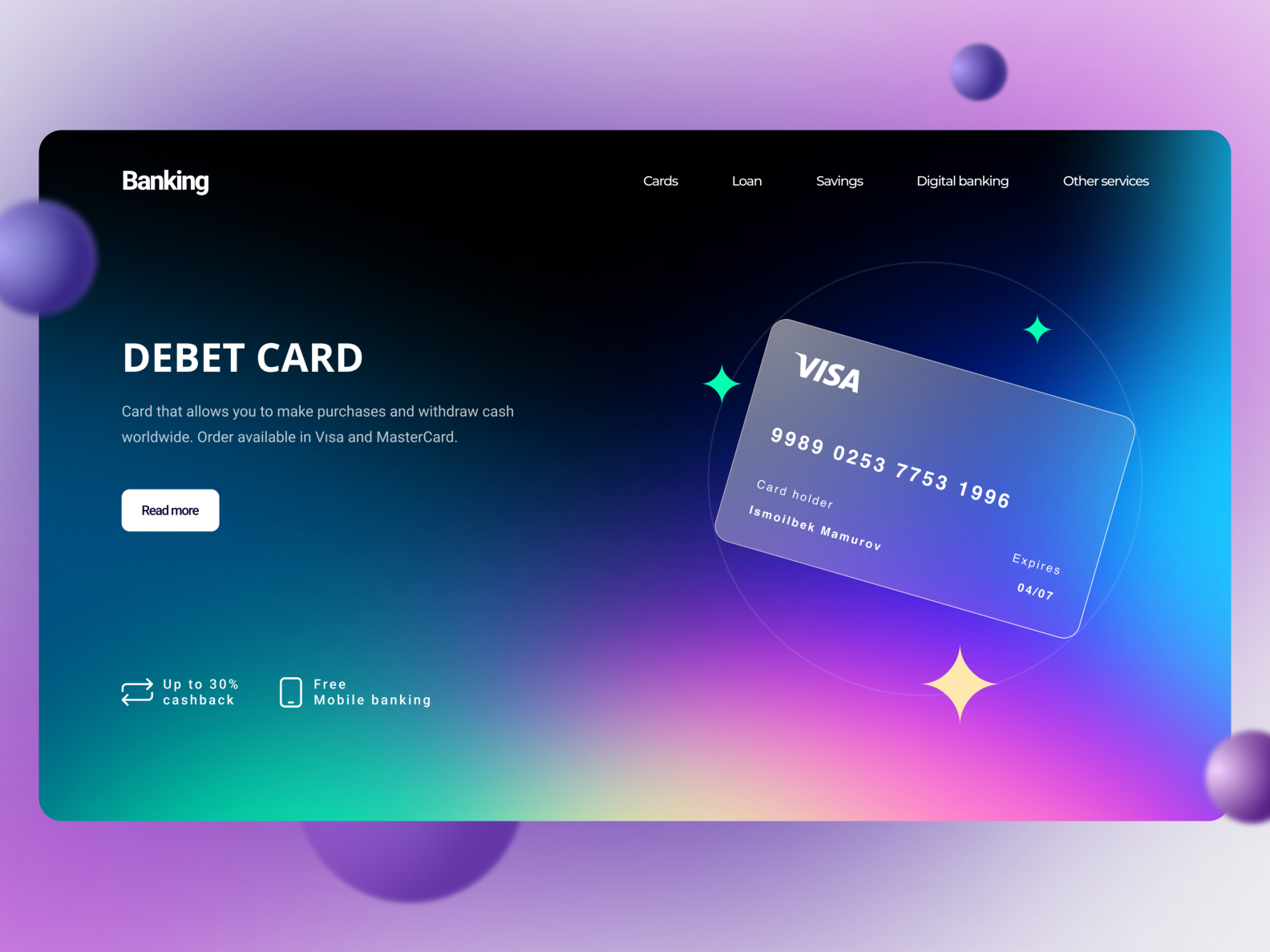 Banking - Banking website page by Shafiga Hasanova on Dribbble