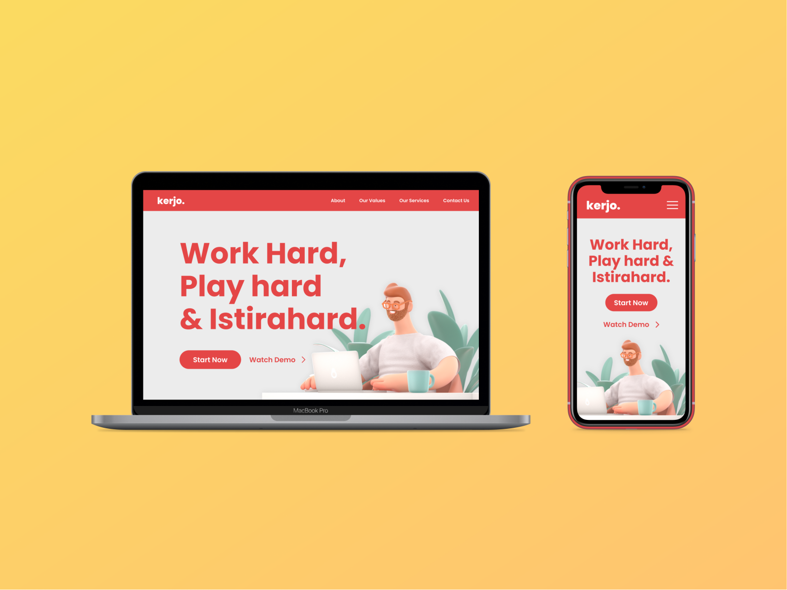 Kerjo - Hero Section Exploration by Daeng M. Feisal on Dribbble