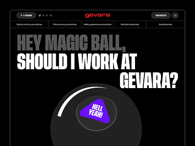 Gevara | Website after effects animation bold business car creative dark design fun layout magic ball motion punk truck typography ui website