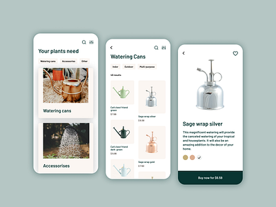 E-commerce app for plants watering