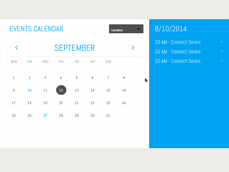 Unfinished Events Calendar html mediaocean scss web design