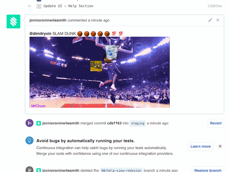 Working On My Pull Request Message Game basketball code reviews fridays git ios