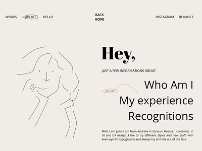 Design for About me website beginner minimalism study trend typography ui ui design website design