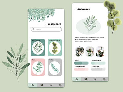 Plants App app app design flourish flower green growing mobile plant plant illustration