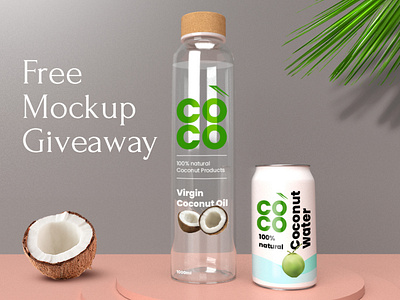 Free Coconut Branding Mockup branding branding design design free illustration mockup packaging portfolio