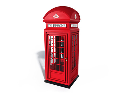 London telephone booth 3dsmax england london phone phone booth telephone vray