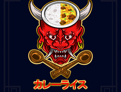 Japan Demon hannya illustration japanese art logo mask vector