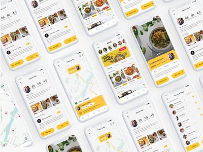 Khao Food App app branding design graphic design minimal product graphics ui ux web