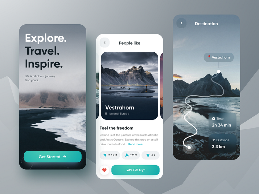 Travel App by Orysya Terlyuk for Qubstudio: UX/UI & Branding Agency on ...